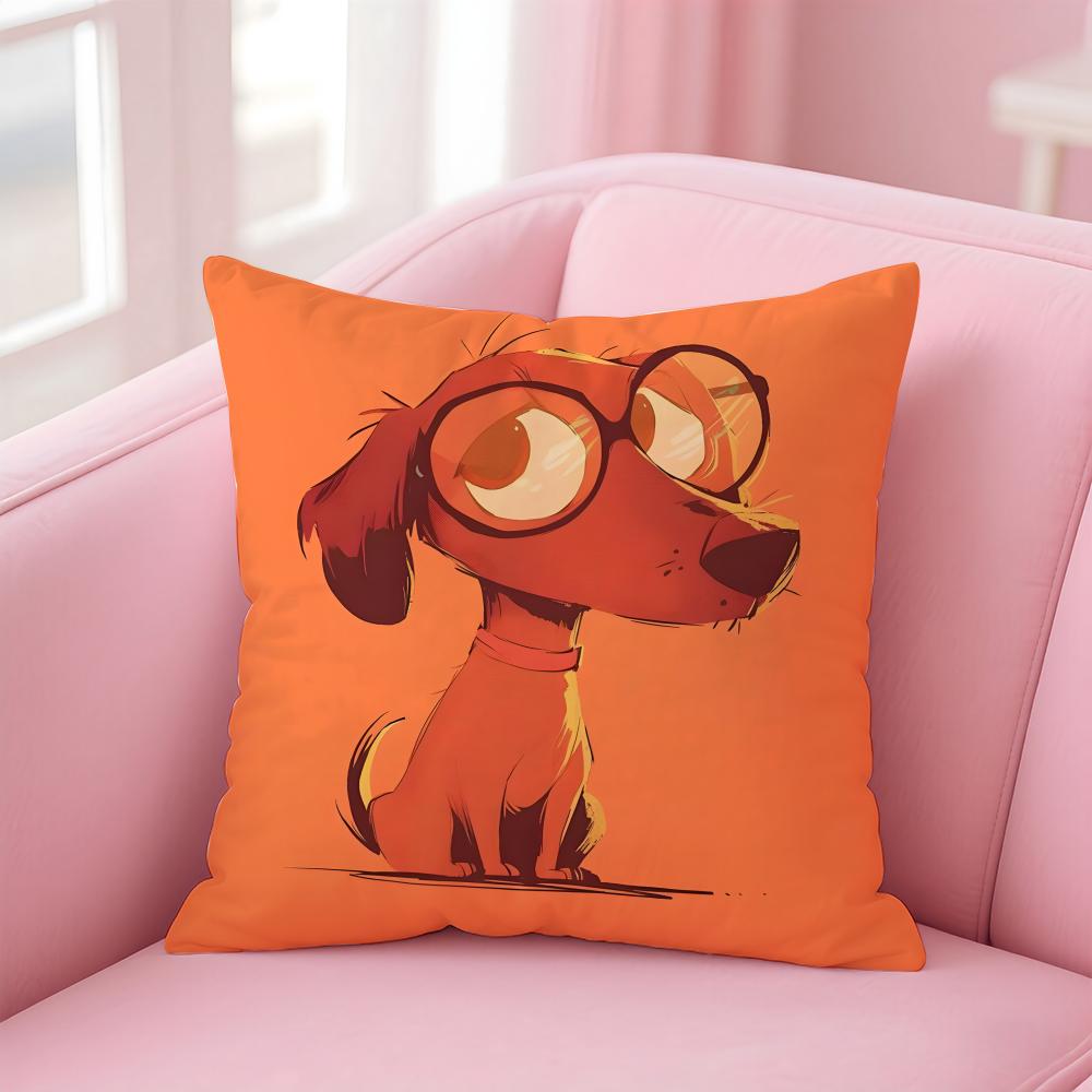 Fluffy Cute Art Adorable Puppy Cushion Cover Pillow Case Soft Skin Friendly Fabric Concealed Zipper