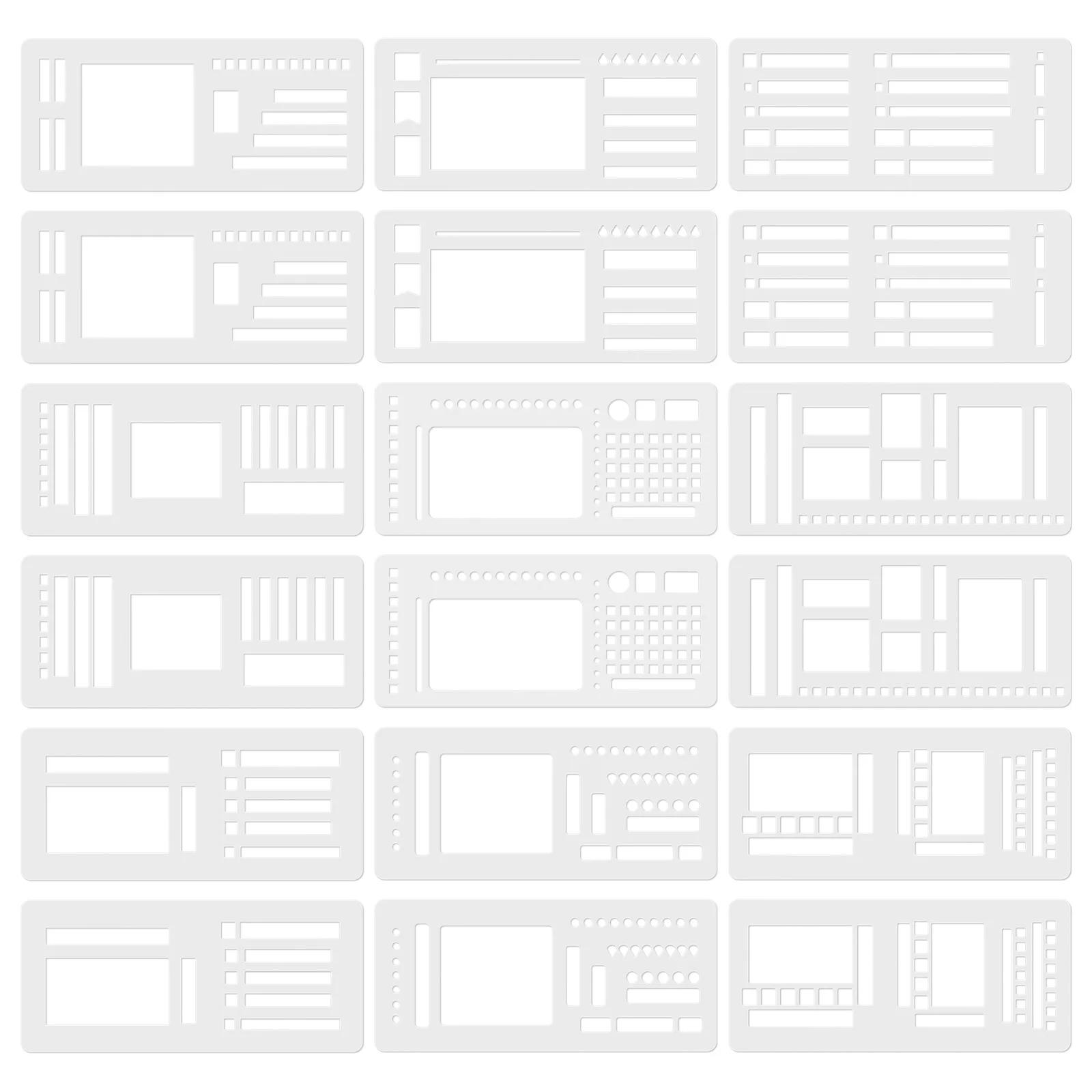 Набор трафаретов для планировщика, 18 шт., ручная работа, гибкий шаблон для записей, сделай сам, журнал, скрапбукинг, пластиковый трафарет для путешествий, ежедневного использования