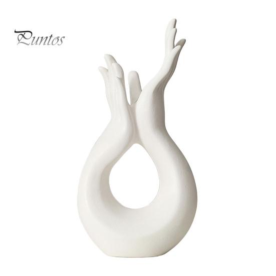 

Абстрактная ручная керамическая ваза современный минималистский боди-арт держатель для цветочных растений ручной работы контейнер для домашнего офиса центральное украшение для рабочего стола белый