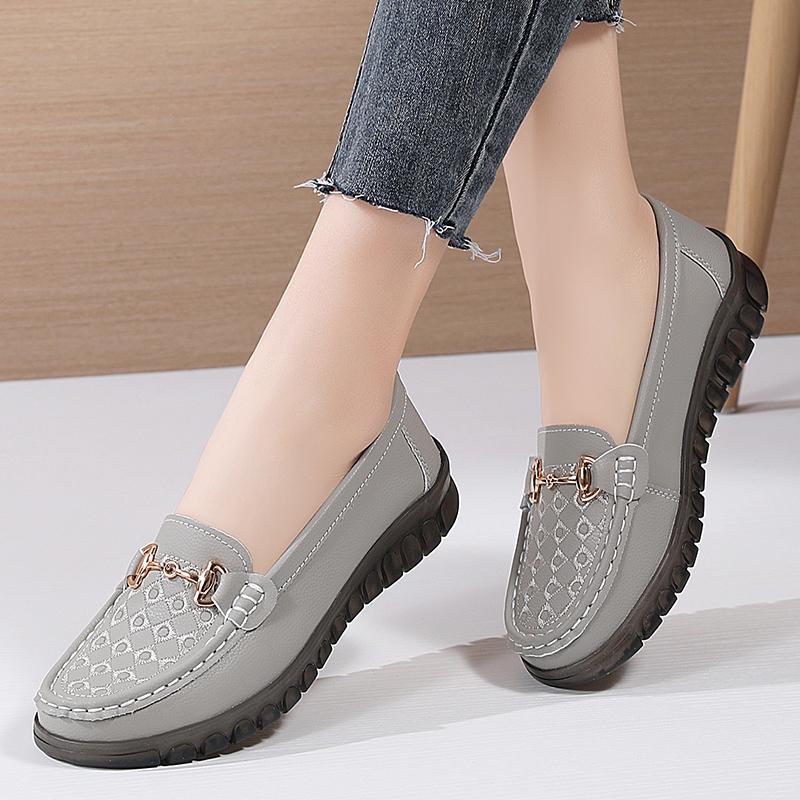 Осенние новые замшевые туфли-бобы на мягкой подошве — фото 7