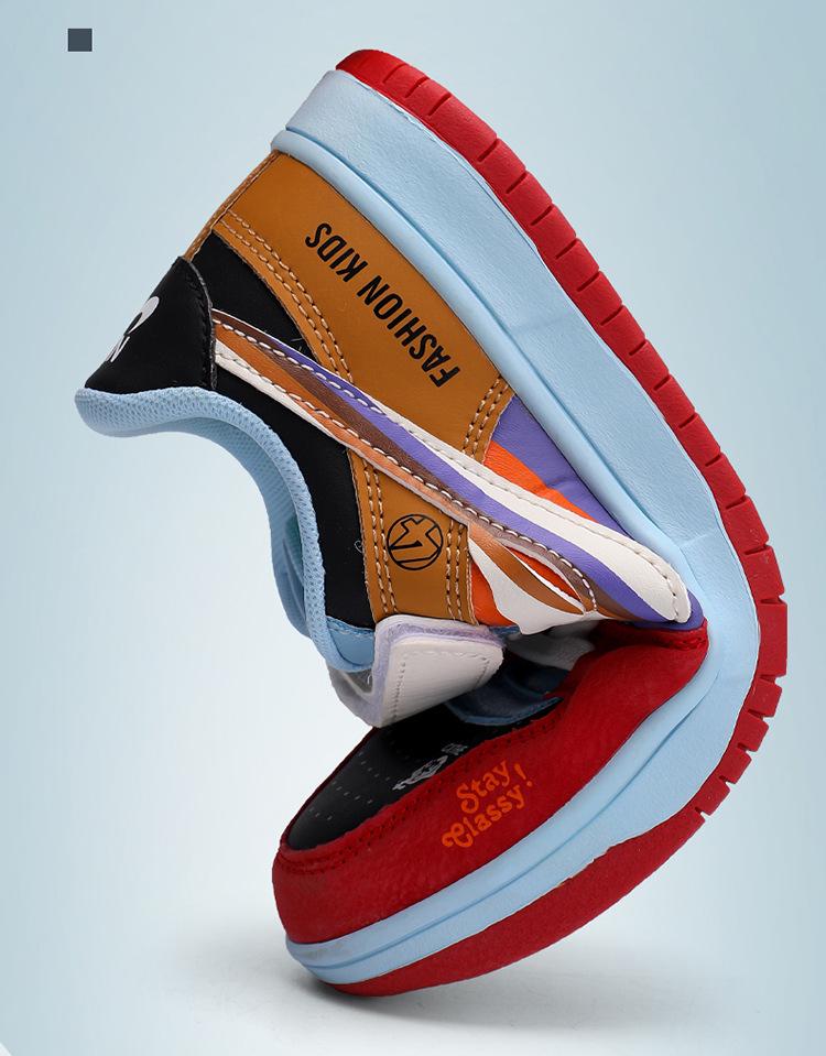 AJ1 Kids' Spring 2025 Multicolor Skate & Basketball Shoes, Medium & Large Sizes, Air Force One Style for Girls