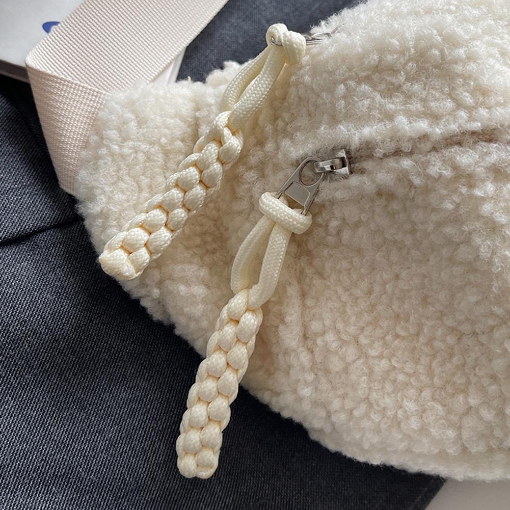 Women Fleece Sherpa Chest Bag Small Size Fanny Pack Trendy Shoulder Bag Cute Waist Pouch Sling Bum Bag Travel Crossbody Bags
