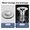 Brass Core Sink Stopper Stainless Steel Bathroom Sink Drain Strainer Easy Install Anti-Blocking Filter