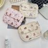 Modische Polyester Tragbare Damen Kosmetiktasche Geldbörse Floral Damen Kleine Aufbewahrungstasche Niedliche Cartoon Stepp Damen Kosmetiktaschen