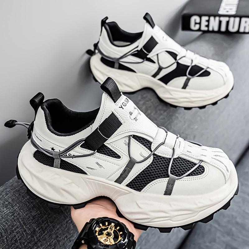 Mesh Breathable Sports Shoes Men's Casual Men's Shoes Heightened Platform Dad Trendy Shoes Young and Young Students
