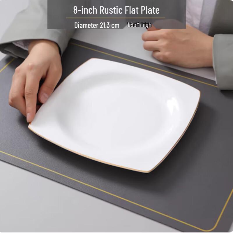 Gold Rim Ceramic Dinner Plate