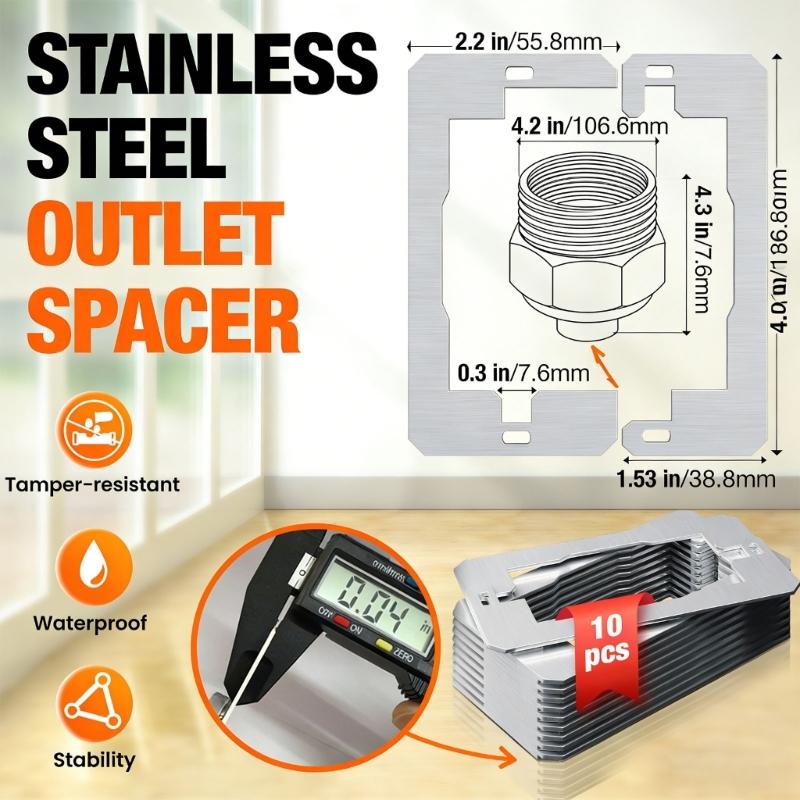 Pack Of 10 Metal Double Layer Wall Plate Spacers For Secure Outlet And Device Installation