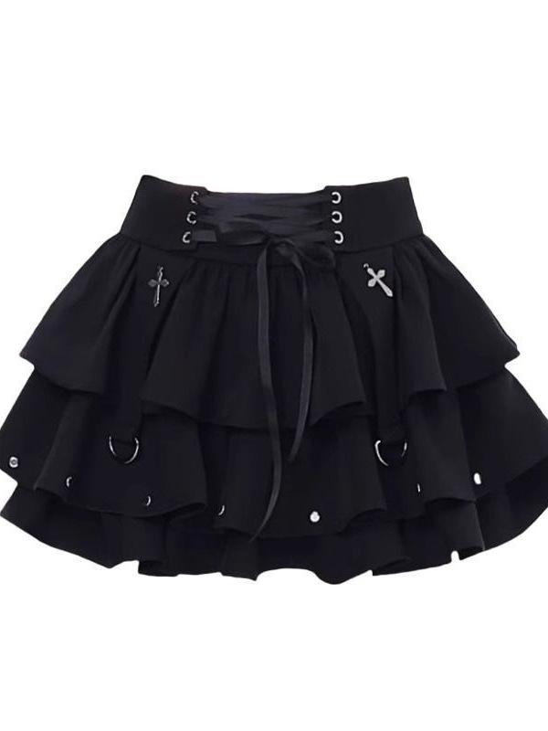 Fustă Mini A-Line Picantă cu Șireturi: Pentru femei, talie înaltă, siluetă subțire, design bufant pentru primăvară, vară, toamnă