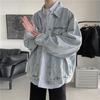 Mens Loose Fit Denim Jacket Stylish Casual Fall Outerwear Teen Students