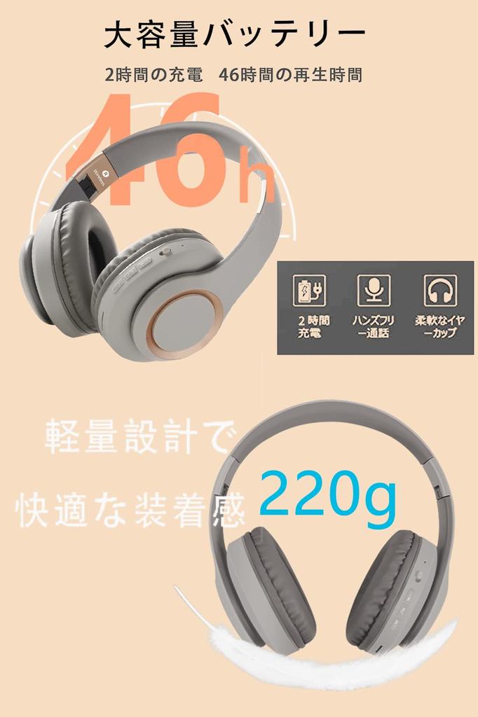 Wireless Bluetooth Low Lightweight and 40mm HD Driver Instructions for Web and Zoom Calls 5.3 Over-Ear Headphones, Latency, Closed-Back Design,