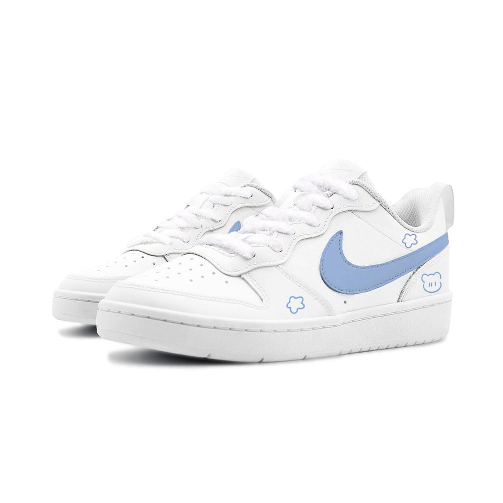 Nike Court Borough 2 Fabricação de Peixes Grandes, Urso de Pelúcia Nuvem Respirável Aumento de Altura Equilíbrio Absorção de Umidade BQ5448-100(Teram1792-)