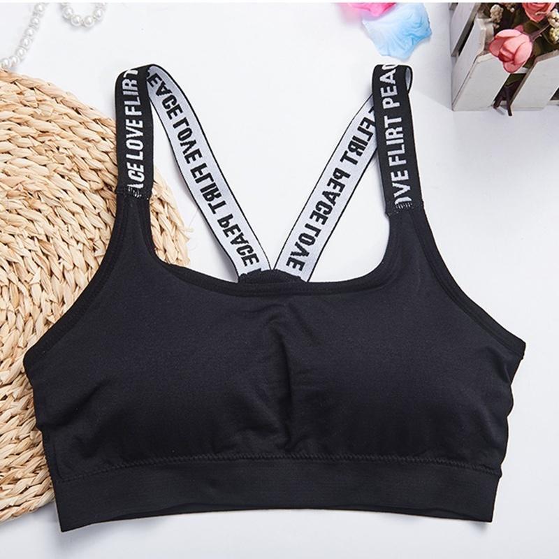 

Женский противоударный спортивный бюстгальтер, эластичный спортивный бюстгальтер, бюстгальтер пуш-ап, топ с бесшовной подкладкой для бега One size чёрный