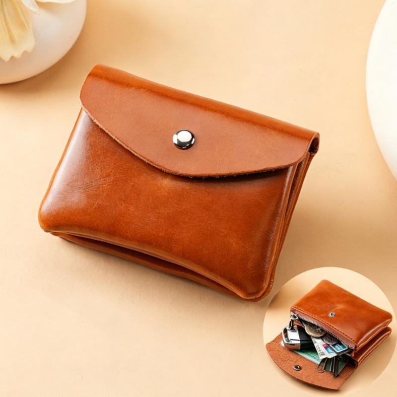 Unisex Solid Vintage Bag Coin Purse Small Wallet Change Purses Zipper Bags Organizer Wallets PU Leather Key Card Holder