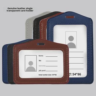 Premium Leather ID Card Holder with Lanyard