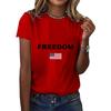 Women's Fashionable Casual Short Sleeved Printed T-Shirt Round Neck Top