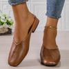 2026 New Women Mules Shoes Low Heel Comfortable Slippers Outdoor Spring Summer Shoes Large Size Square Head Flat Sandals Women