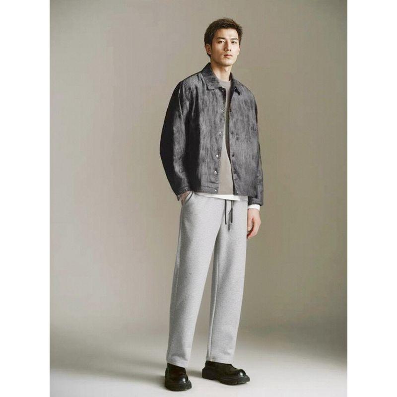Straight Knit Sports Pants Men 2024 New Spring and Autumn Wide Leg Loose Pants Export Men's Pants Casual Pants