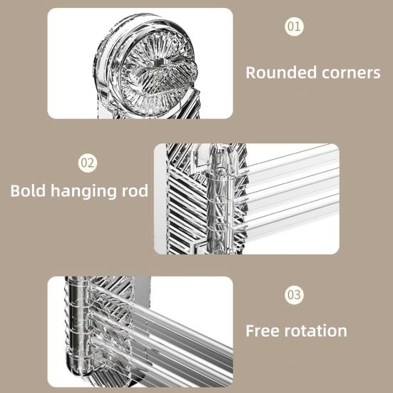Yousheng 1/2Pcs Swivel Towel Rack Strong Load-Bearing Easy To Install 3-Arm Towel Bar Space Saving Wall Mounted Towel Holder