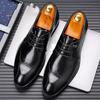 2025 Spring New Men's Lace-up Fashion Leather Shoes Business Formal Dress Shoes for Men Spring Autumn Solid Color Wedding Shoe