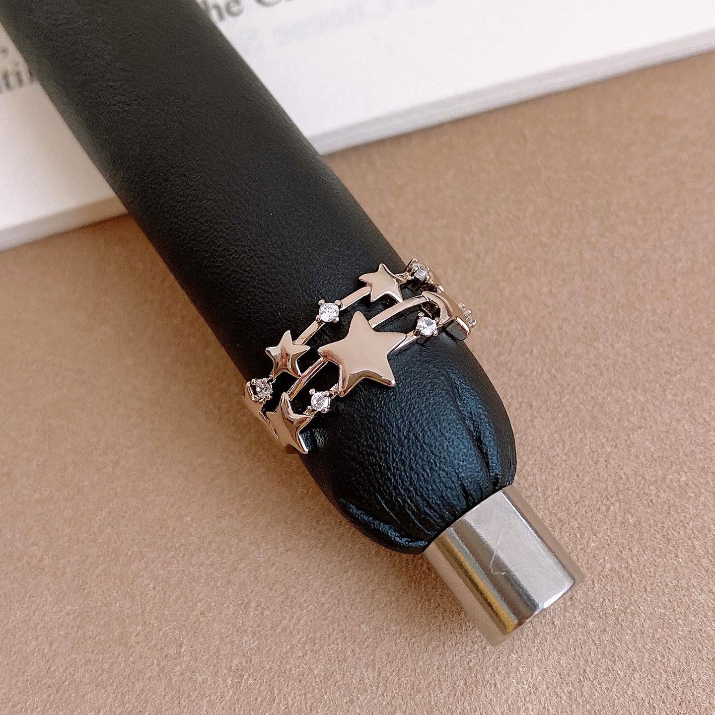 French zircon mango flower opening ring niche ring versatile exquisite jewelry women