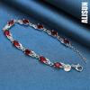 925 Sterling Silver Pendant, Red AAA Zircon Bracelet Fashionable Jewelry