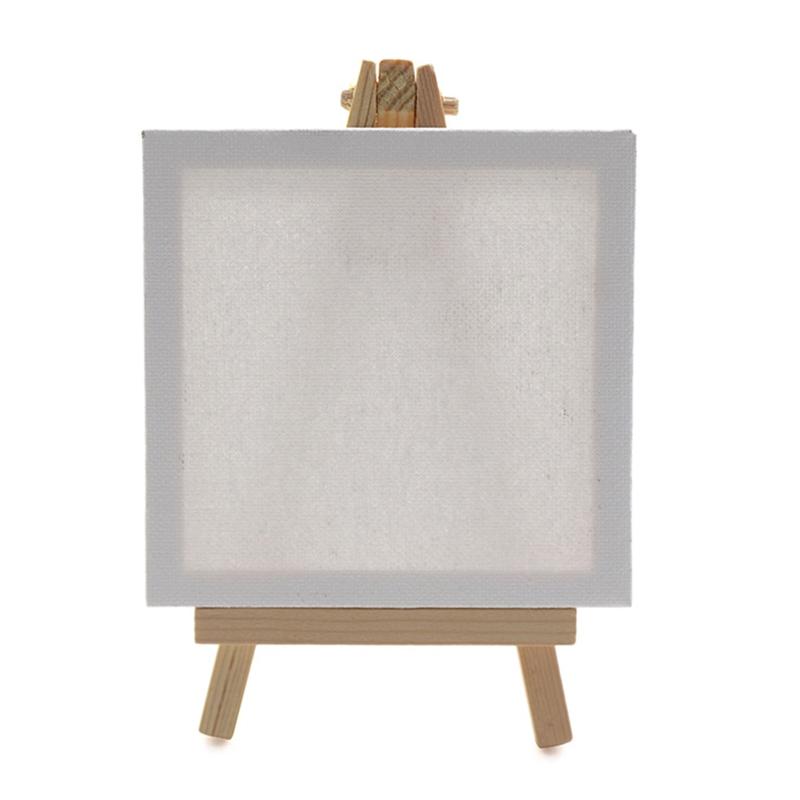 Painting Canvas and Easel Set for Children Boy Girl with Acrylics Paint Paintbrush Wood Easel and Painting Canvas