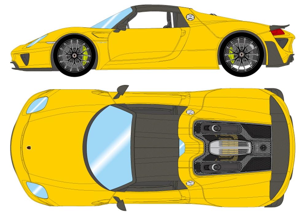 

EIDOLON COLLECTION Масштаб Porsche 918 Spyder Weissach Package 2011 Сигнальный желтый Готовая модель EM569J Make-up 1/43