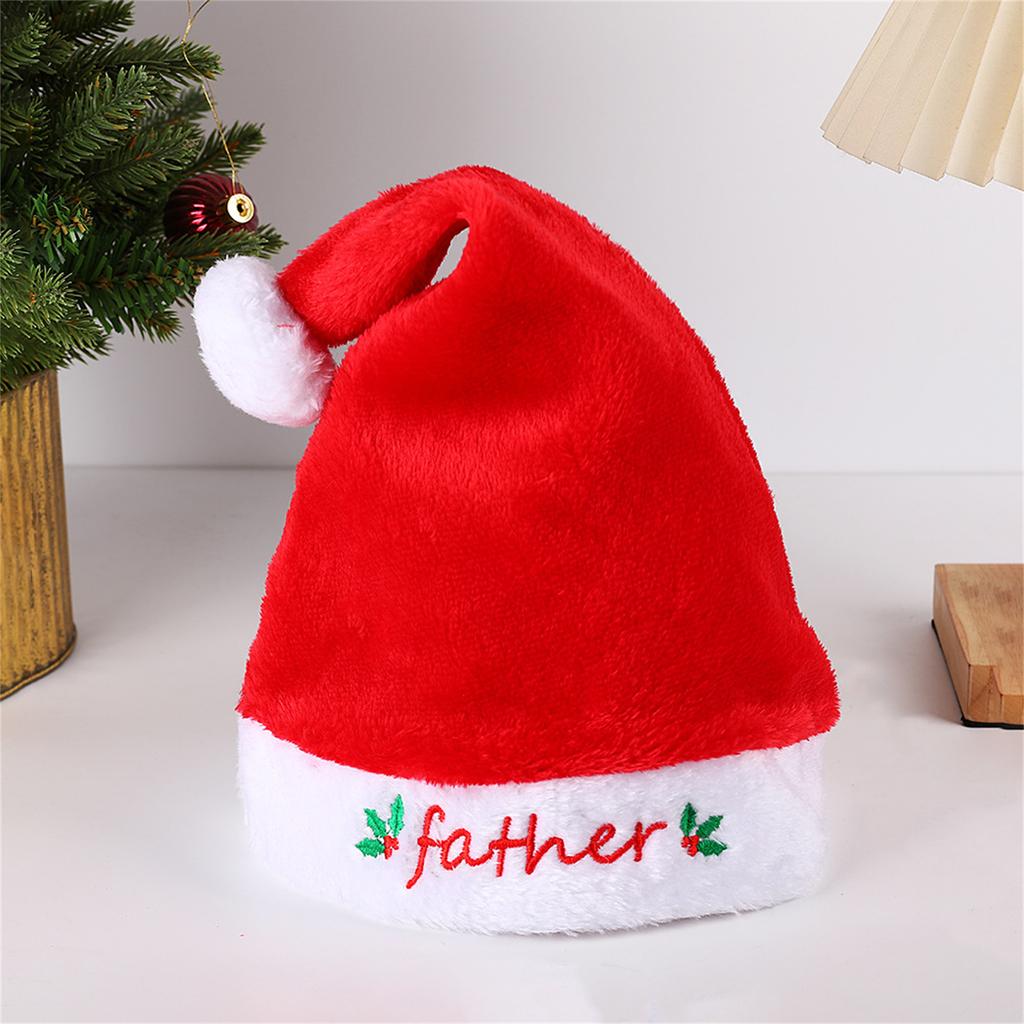 Holiday Party Hat Short Plush Christmas Santa Hat Easy To Wear For Travel Office Christmas Party Celebration Headwear