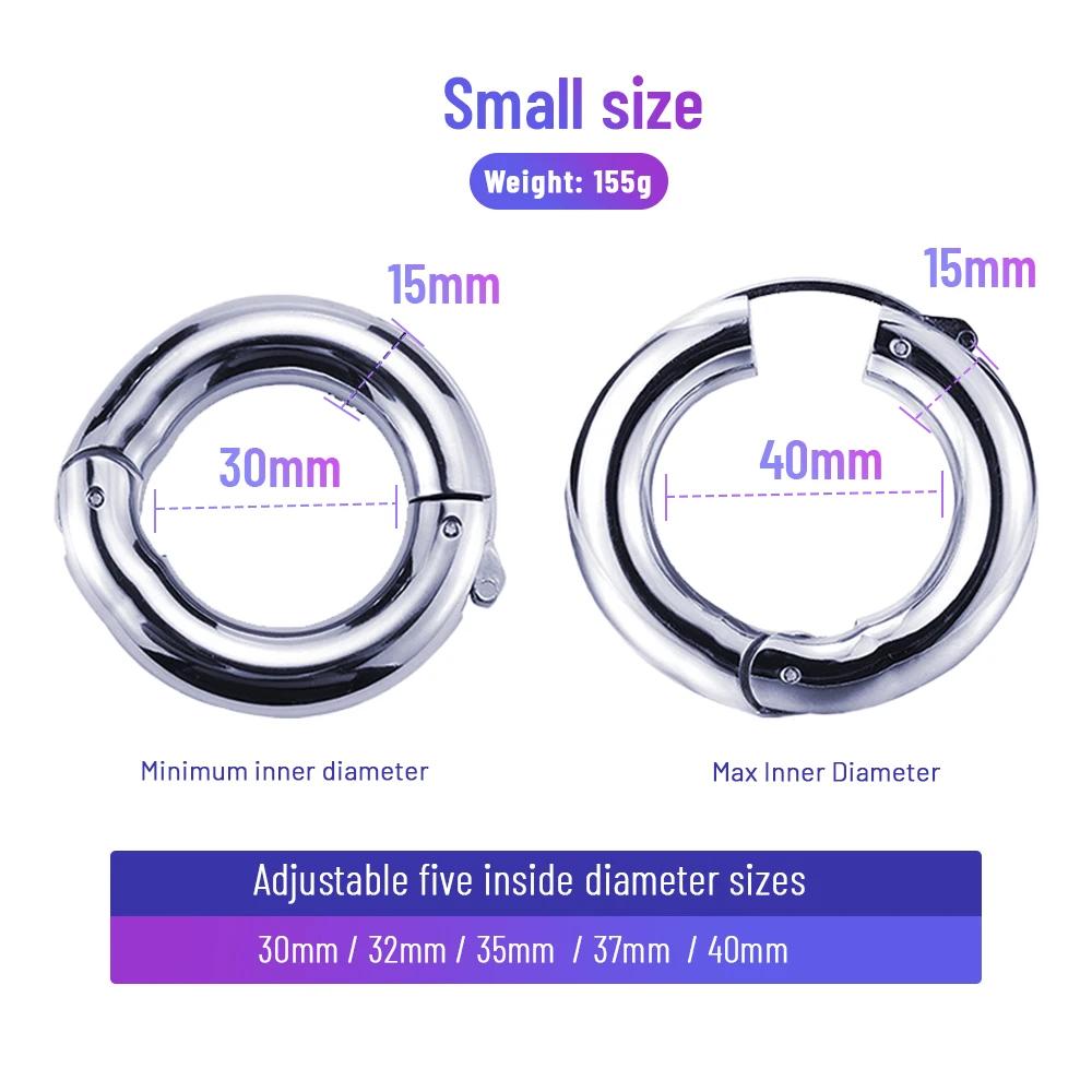 Metal Stainless Steel Cock Ring Adjustable Sperm Locking Ring Exercise Delay Binding Penis Ring Ejaculation Delay Men'S Sex Tool