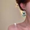Französisches Vintage Smaragd Schmetterling Quaste Ohrringe und Halsketten Set mit Mikroeinlage Zirkonia für Damen