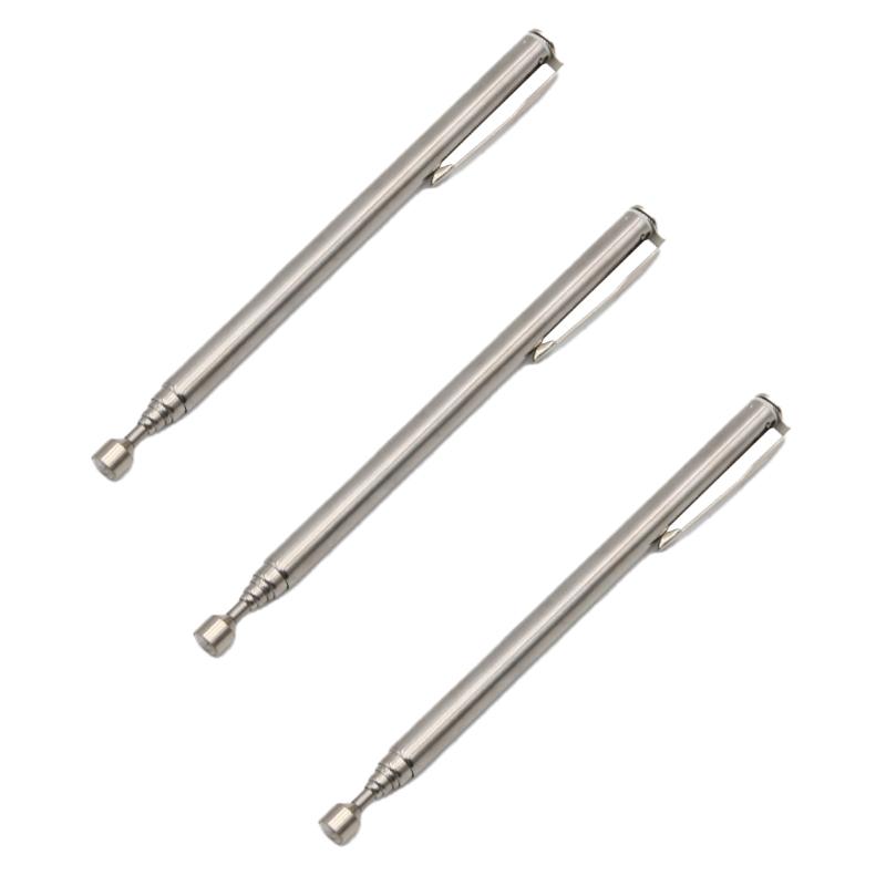 2-pound Silver Portable Pen Clip Retractable Picking Up Tools Magnetic Suction Iron Rod Picking Up Auto Repair Tool Accessories