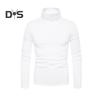 Vår Høst Menn Fitness Topp Slim Fit Høy krage Elastisk lange ermer Ensfarget Pullover Fitness Sport Topp Vinter bunnklær