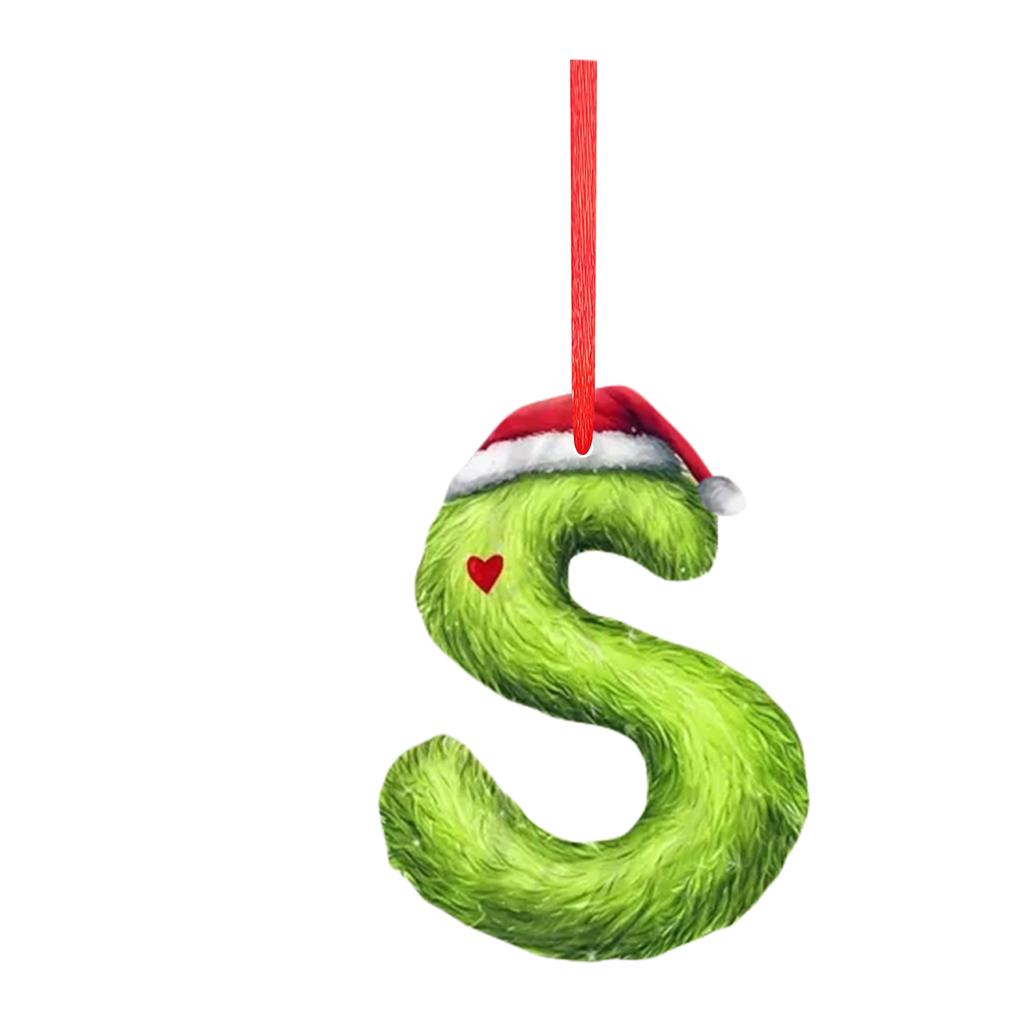 2D 26 Letter  Christmas Ornaments Acrylic Flat Christmas Tree Home Decorations Ornaments