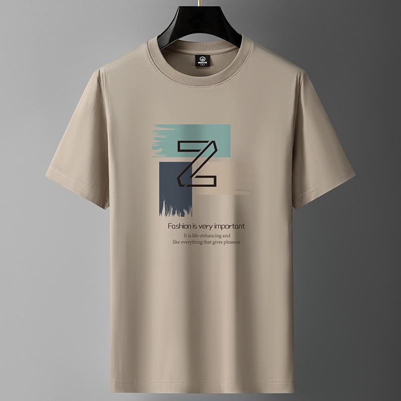 Simple Graphic Tshirt for Men Plus Size Round Neck Tee Shirts Pure Cotton Harajuku Tops Male Clothing Summer New Short Sleeve