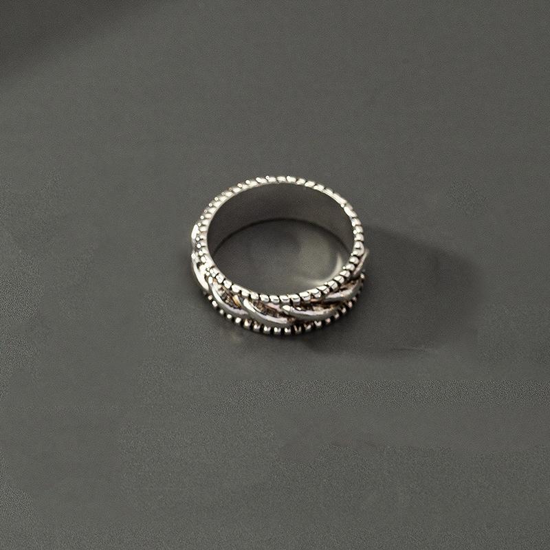 Pánský trendy retro prstenový set s písmeny - Hip hop prsteny na ukazováček