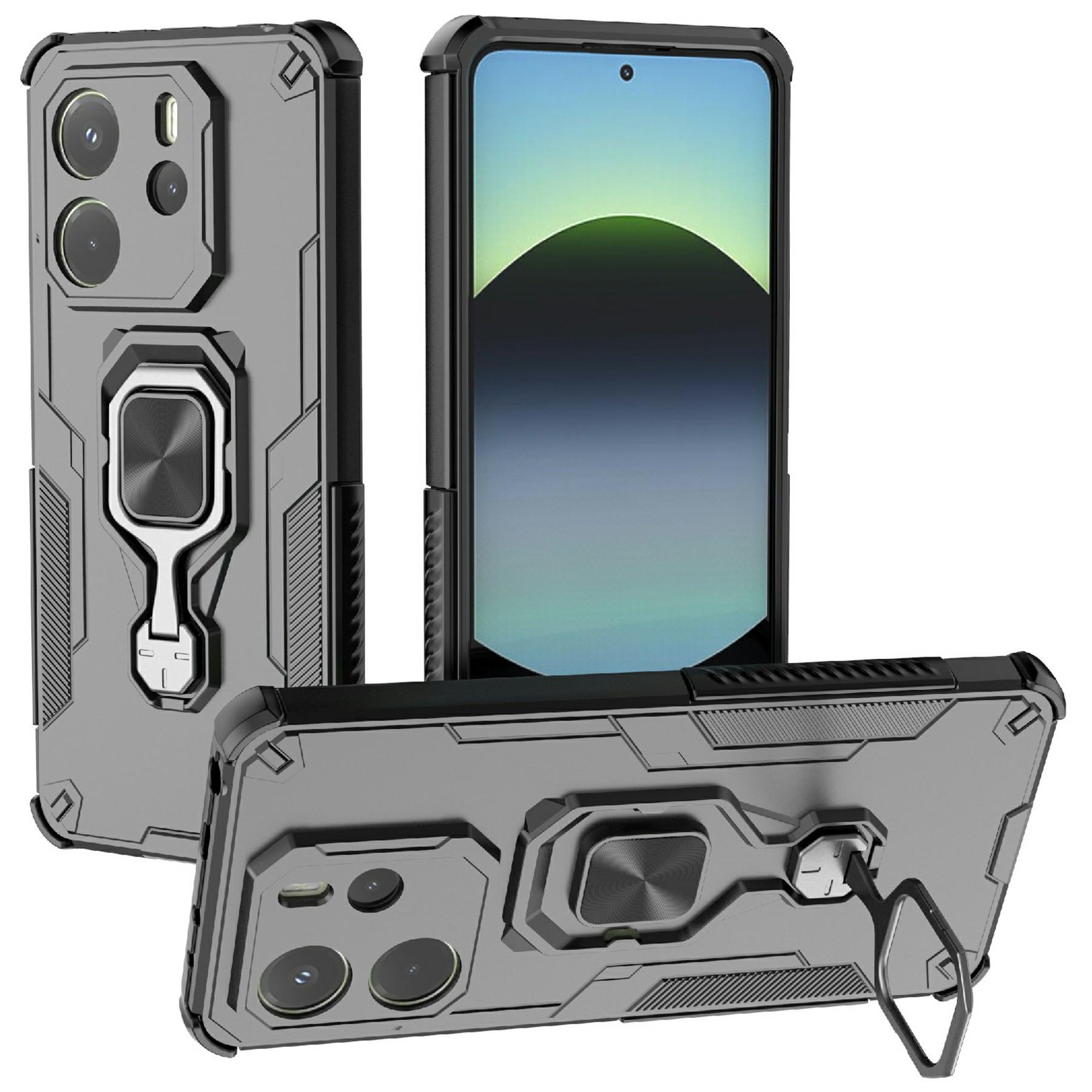 

Для Xiaomi Redmi Note 14 4G (164,84 мм) Чохол з поворотним кільцем-підставкою PC+TPU Протиударний чохол для телефону Black