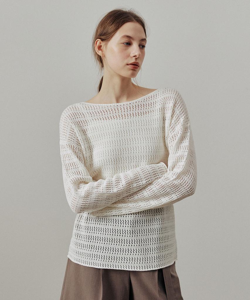 ARTID Linen Oversized See-Through Knit_Ivory