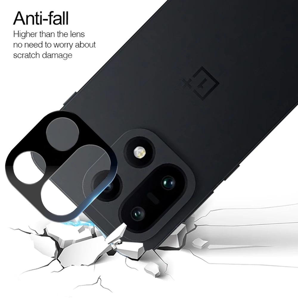 1-3Pcs 3D 9H HD Rear Lens Protective Glass For OnePlus 15 Curved Black Tempered Glass Camera Film Full Cover Anti-scratch Cap