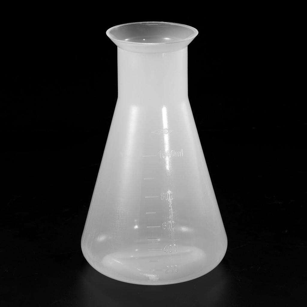 PATIKIL 1000ml Plastic Erlenmeyer Flask, 1 Piece, Wide-Mouth Erlenmeyer Flask for Laboratory Use, Clear