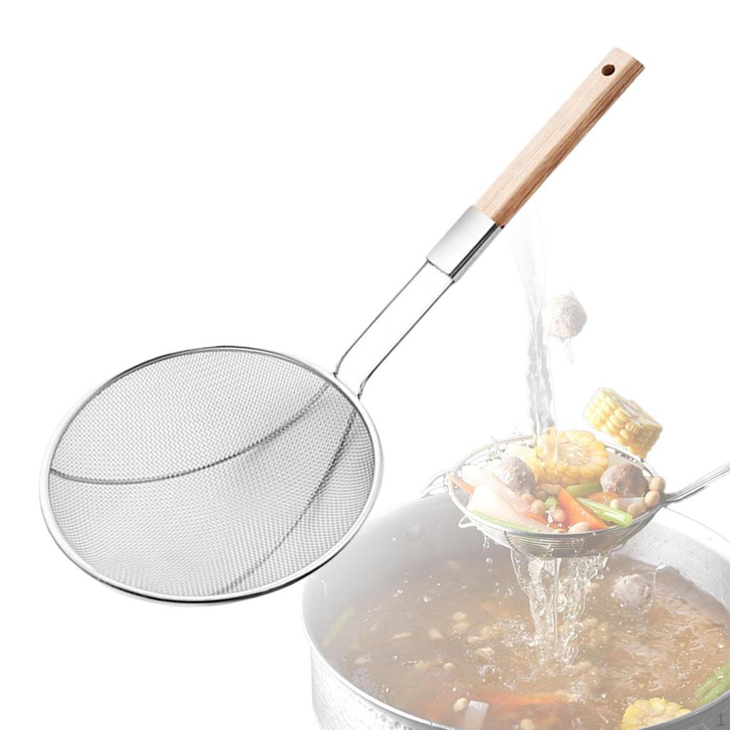 Colander Skimmer Fine Mesh Sieve Fryer Basket Metal Practical Food Grade for Noodles