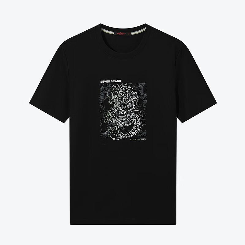 Septwolves Men's Thin Dragon Print Antimicrobial T-Shirt