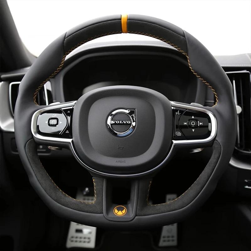For VOLVO XC60 S60 XC70 XC90 S40 S80 V60 Front Grill Emblem Badge Rear Trunk Badge Sticker Steering Wheel Sticker Accessories