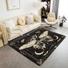 Erosebridal Moth Skull Moon Area Rug 4'11" X 3'3" Bohemian Stars Exotic Living Room Rugs Starry Sky Mysterious Decorative Carpet Black and W