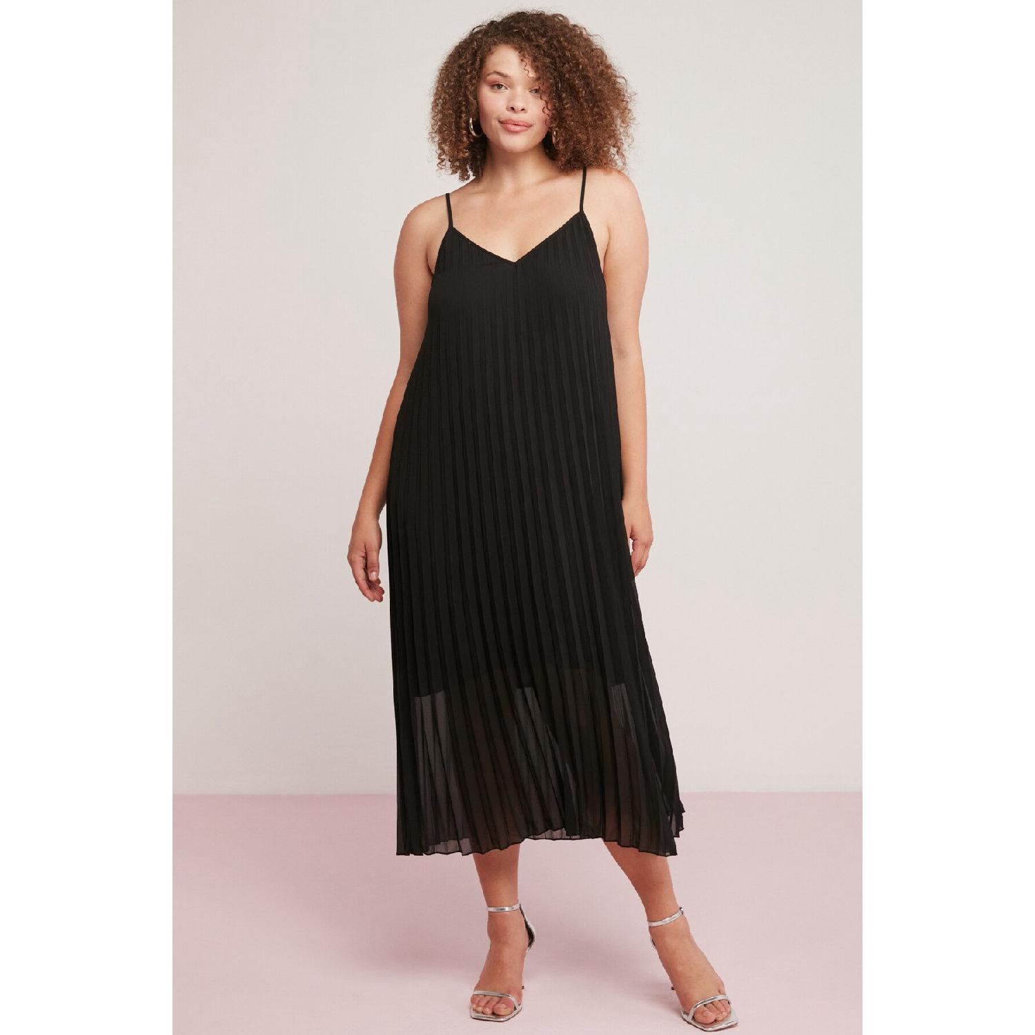 

Opelia Women s Patient Chiffon Sleeveless Still Hanger Black Large Size Dress XL чорний