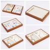 Velvet Earrings Display Tray Exquisite Jewelry Box Wooden Holder Simple Wood Rings Tray  Home