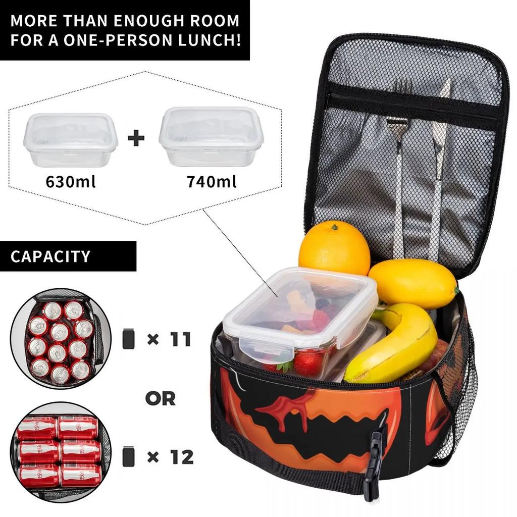 Treat Sam Halloween Horrorfilm Isolierte Lunchtaschen für Arbeit Schule Auslaufsicher Thermische Kühltasche Bento Box Frauen Kinder