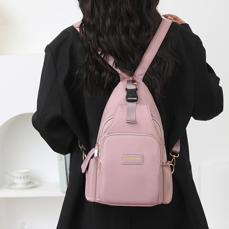 Large Capacity Backpack Water-Repellent Nylon Bag Multi-Functional Chest Bag Women's Travel Shoulder Bag