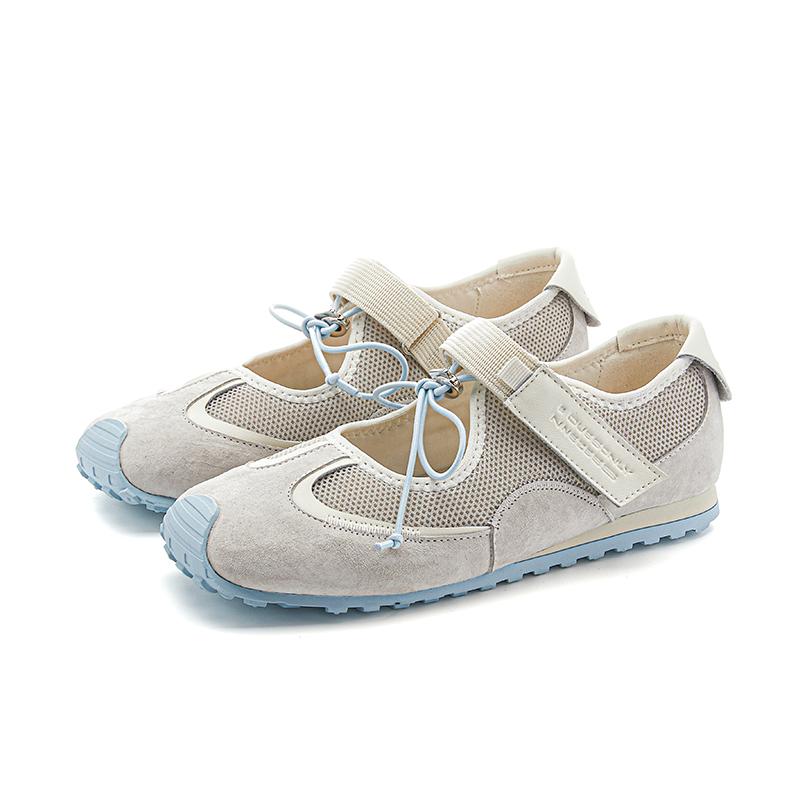 Fashion 2025 New Flat Mary Jane Shoes for Women One-strap Ballet Women's Sneakers Large Size Mesh Breathable Female Shoes