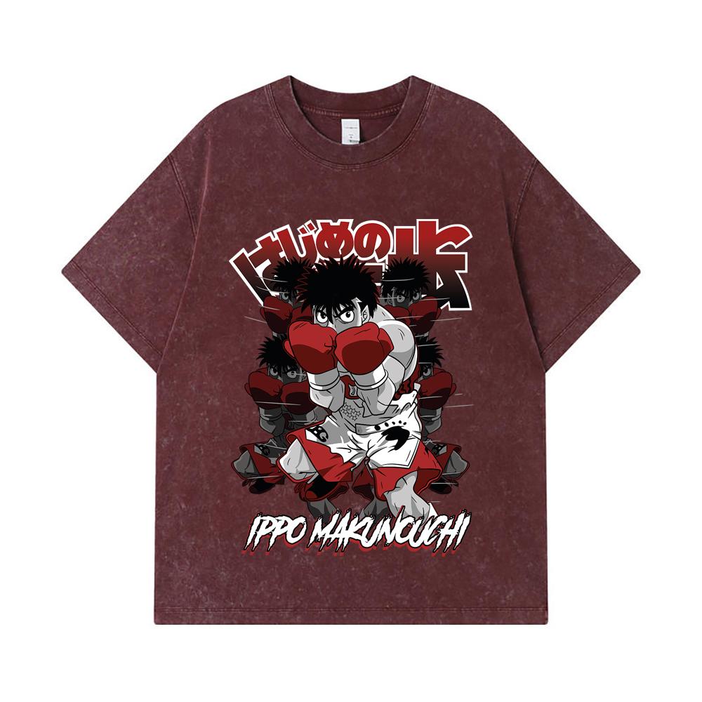275 GSM Washed T-shirts 100% Cotton Hajime no Ippo V11 Ippo Print Unisex Heavy Cotton T Shirt