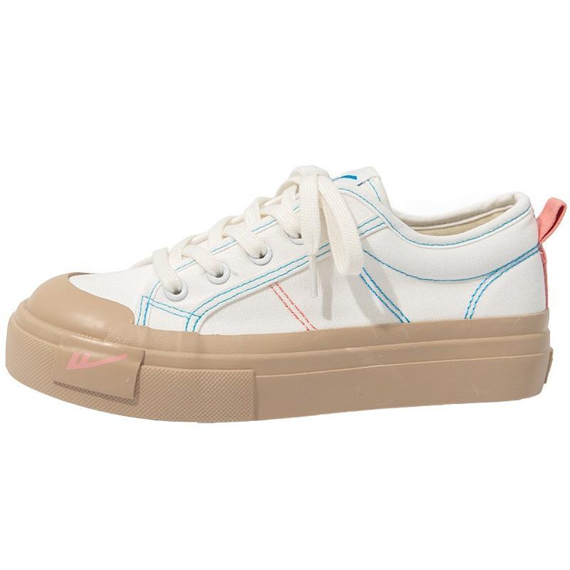 Low-top thick-soled solid-color canvas shoes, spring new comfortable shoes, men's and women's same black shoes